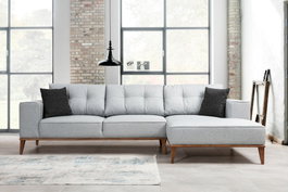 Atelier Del Sofa Montana Corner Right (L3+Chl) Sofá Cama Esquinero Gris Claro